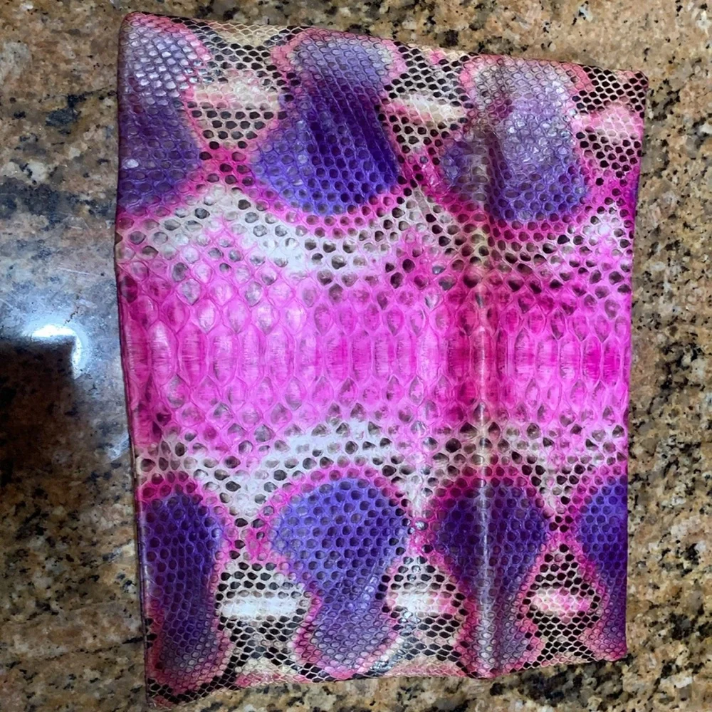 Absolutely stunning authentic python real snake skin purse at beautiful colors